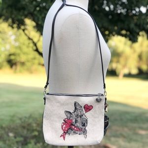 Adorable Brighton Scottie & Hearts Crossbody Bag